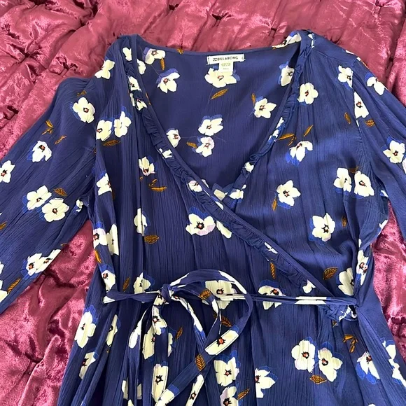 Billabong | Dresses | Medium Blue Long Sleeve Short Billabong Dress |  Poshmark